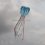 5.5m Light Blue Octopus With Rainbow Tail Soft Kites