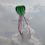 5.5m Green Octopus With Rainbow Tail Soft Kites